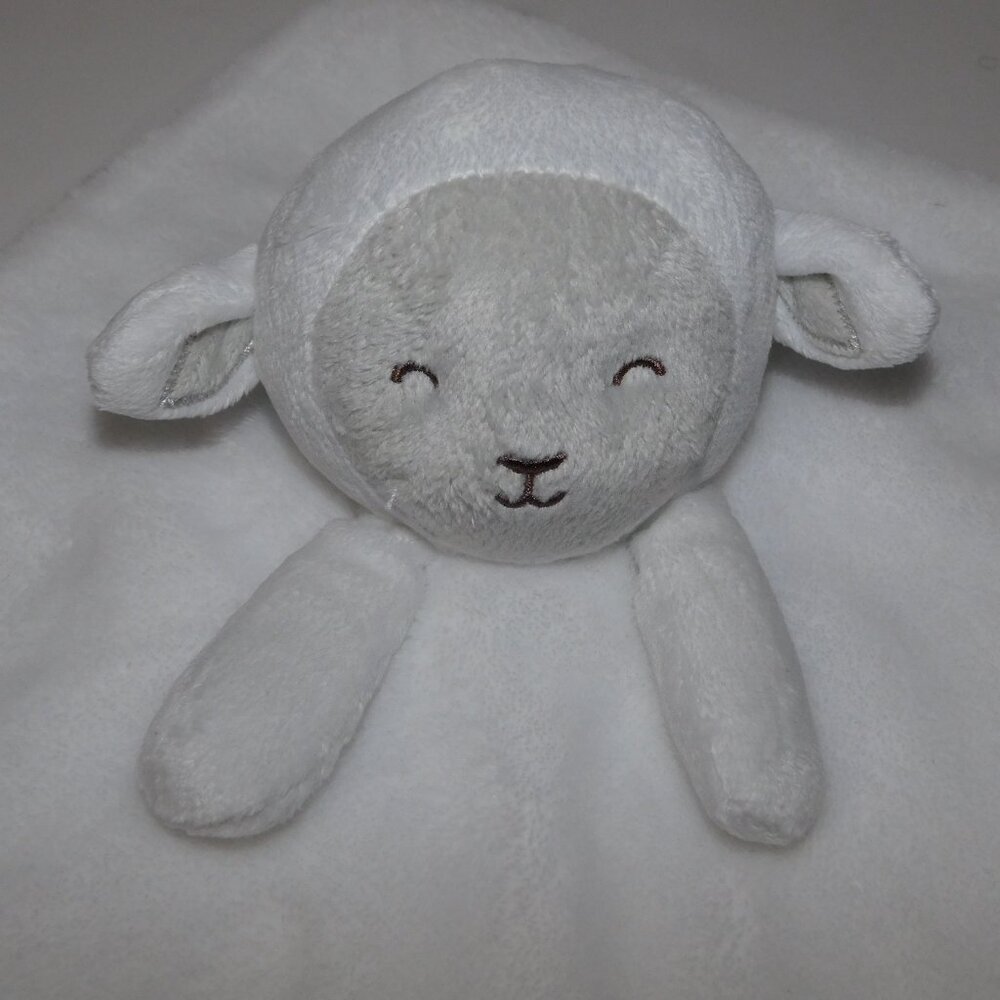 Gerber White Lamb Sheep Plush Security Blanket Baby Lovey Nunu Soother Comforter - Picture 4 of 6